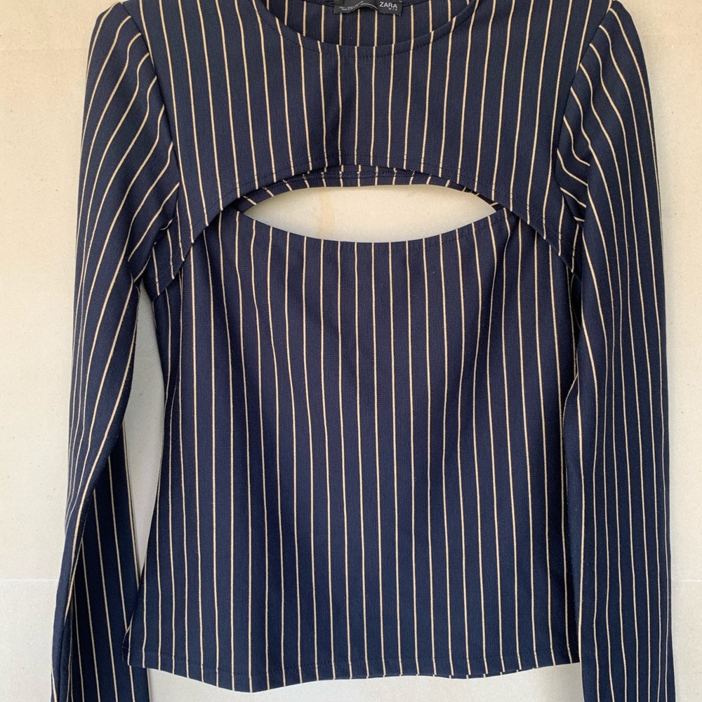 Zara Cut Out Striped Top - Picture 6 of 6